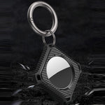 Four Square Carbon Fiber Case with Keychain Ring For AirTag 2nd Gen / AirTag 1st Gen