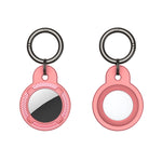 Round Shape Carbon Fiber Anti-fall Case with Keychain Ring for AirTag 2nd Gen / AirTag 1st Gen