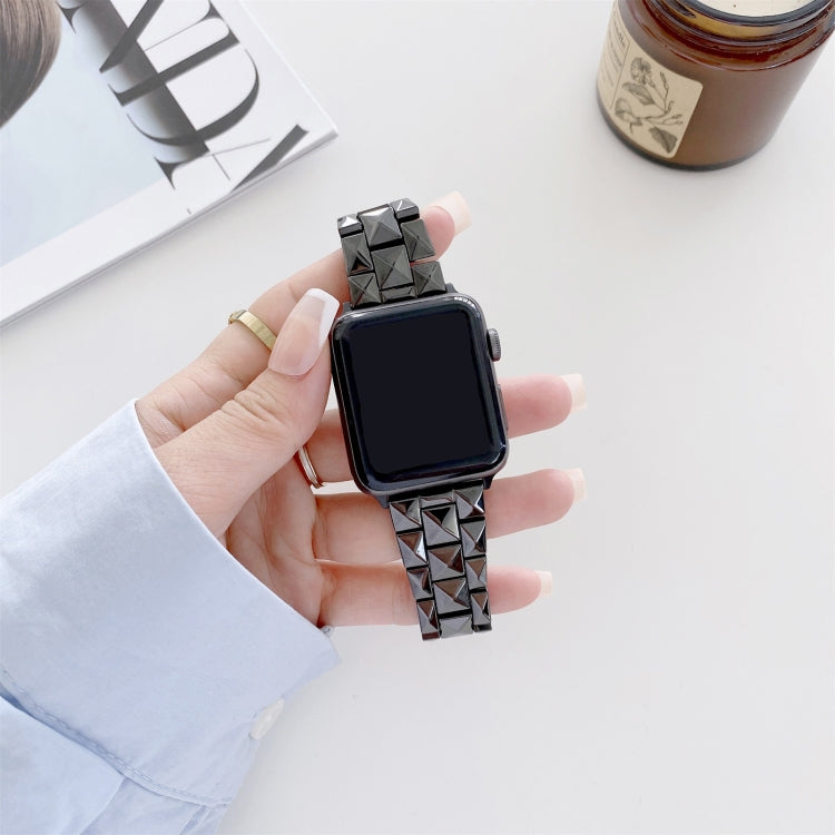 Rhombic Grid Ceramics Replacement Strap Watchband, For Apple Watch Series 7  41mm / & 6 & SE & 5 & 4 40mm, For Apple Watch Series  7  45mm / & 6 & SE & 5 & 4 44mm