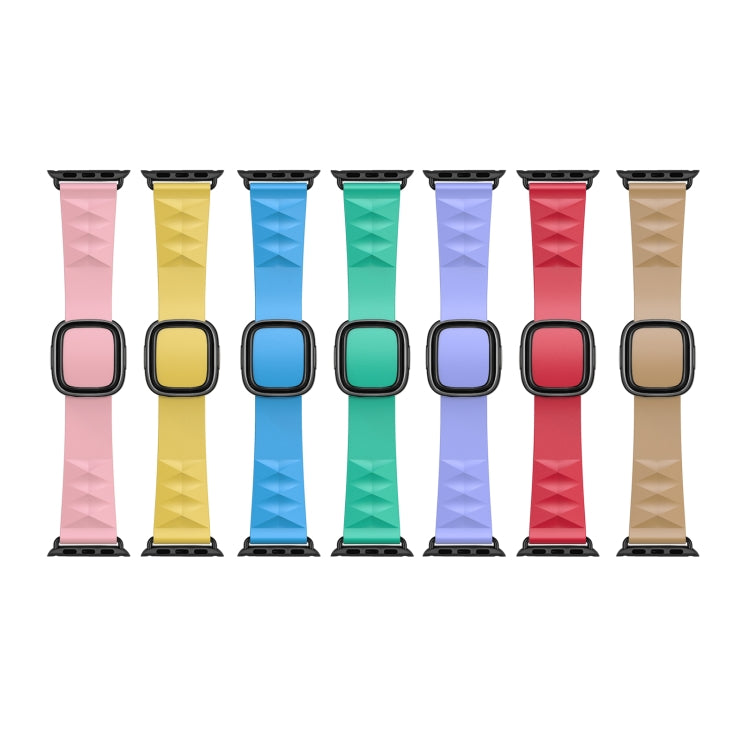 Modern Style Silicone Replacement Strap Watchband For Apple Watch Series 6 & SE & 5 & 4 40mm / 3 & 2 & 1 38mm, Black Buckle, Rose Gold Buckle, Silver Buckle
