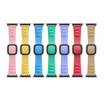 Modern Style Silicone Replacement Strap Watchband For Apple Watch Series 6 & SE & 5 & 4 44mm / 3 & 2 & 1 42mm, Black Buckle, Rose Gold Buckle, Silver Buckle