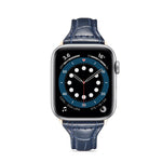 Crocodile Texture Leather Replacement Strap Watchband, For Apple Watch Series 7  41mm / & 6 & SE & 5 & 4 40mm
