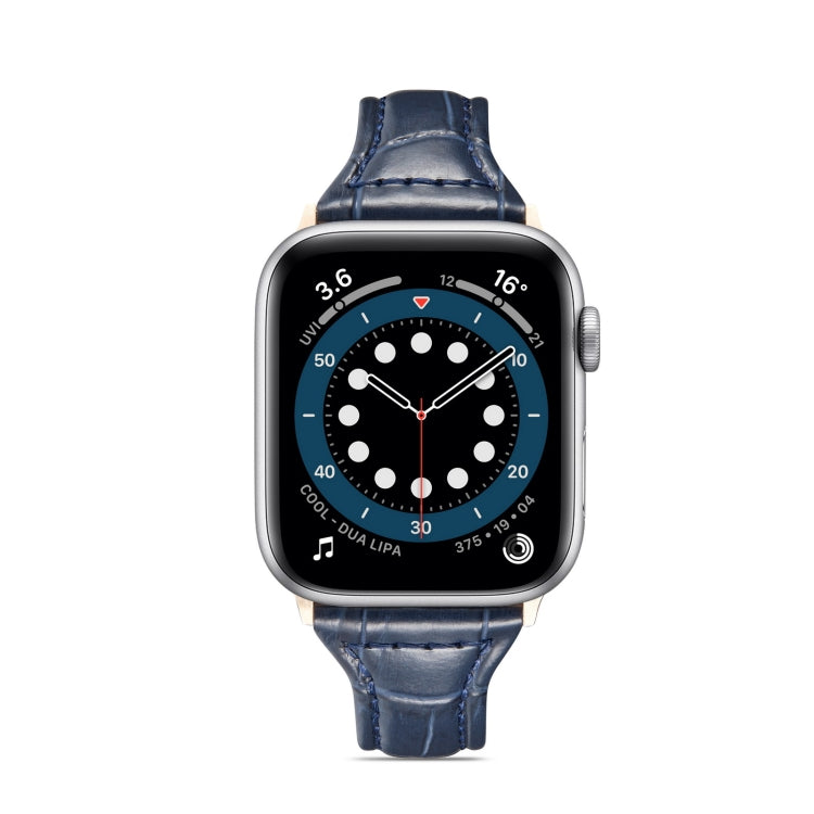 Crocodile Texture Leather Replacement Strap Watchband, For Apple Watch Series 7  41mm / & 6 & SE & 5 & 4 40mm