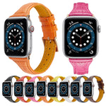 Crocodile Texture Leather Replacement Strap Watchband, For Apple Watch Series 7  41mm / & 6 & SE & 5 & 4 40mm