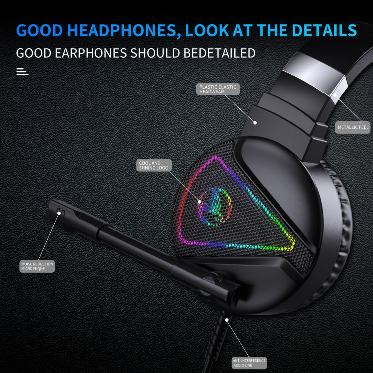 HXSJ F16 3.5mm + USB Port RGB Light Stereo Gaming Headset with Microphone