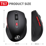 HXSJ T67 2.4G Bluetooth 3.0/5.0 Dual Mode Wireless Mouse, T67 2.4G