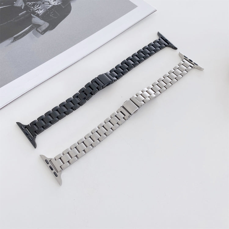 Three-beads Steel Replacement Strap Watchband, For Apple Watch Series 7  41mm / & 6 & SE & 5 & 4 40mm, For Apple Watch Series  7  45mm / & 6 & SE & 5 & 4 44mm