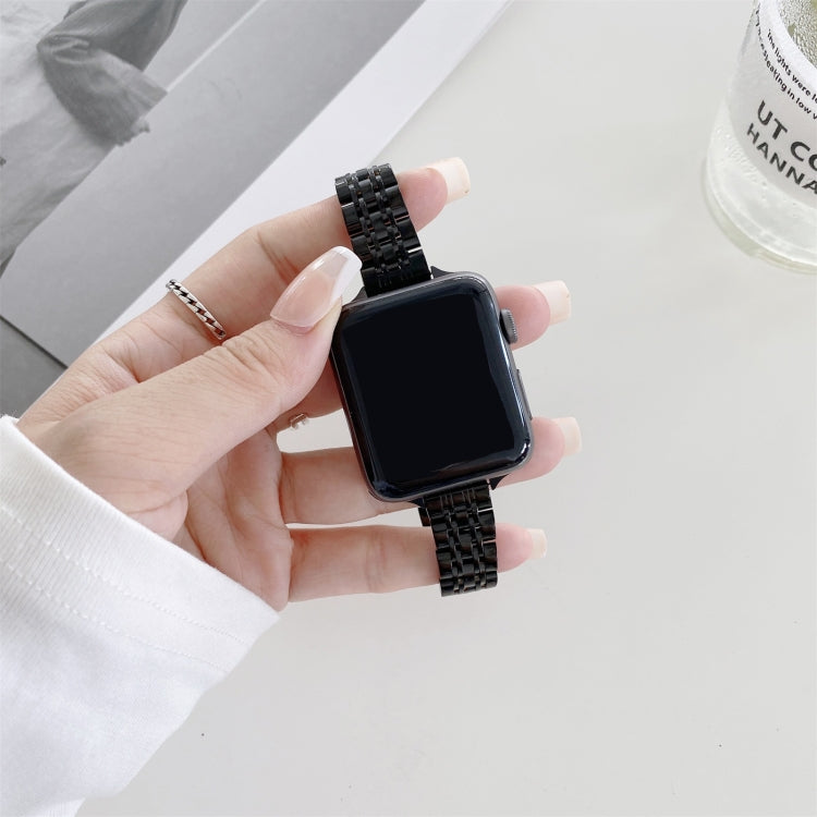 Seven-beads Steel Replacement Strap Watchband, For Apple Watch Series 7  41mm / & 6 & SE & 5 & 4 40mm, For Apple Watch Series  7  45mm / & 6 & SE & 5 & 4 44mm