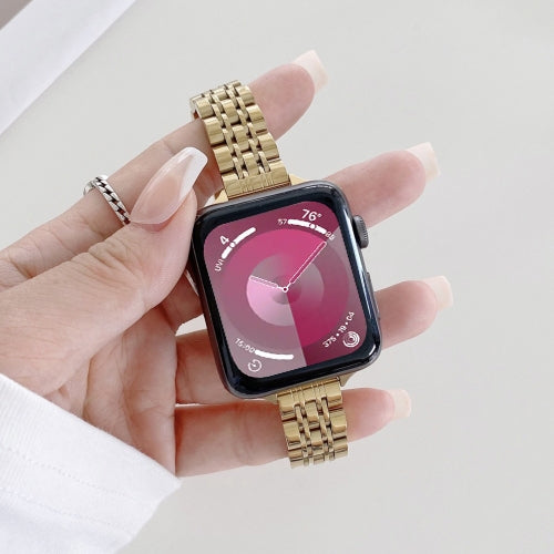 Seven-beads Steel Replacement Strap Watchband, For Apple Watch Series 7  41mm / & 6 & SE & 5 & 4 40mm, For Apple Watch Series  7  45mm / & 6 & SE & 5 & 4 44mm