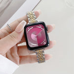 Seven-beads Steel Replacement Strap Watchband, For Apple Watch Series 7  41mm / & 6 & SE & 5 & 4 40mm, For Apple Watch Series  7  45mm / & 6 & SE & 5 & 4 44mm