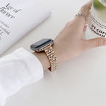 Seven-beads Steel Replacement Strap Watchband, For Apple Watch Series 7  41mm / & 6 & SE & 5 & 4 40mm, For Apple Watch Series  7  45mm / & 6 & SE & 5 & 4 44mm