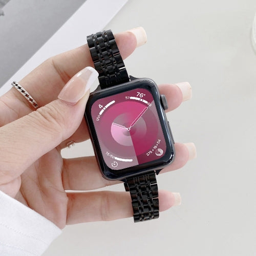 Seven-beads Steel Replacement Strap Watchband, For Apple Watch Series 7  41mm / & 6 & SE & 5 & 4 40mm, For Apple Watch Series  7  45mm / & 6 & SE & 5 & 4 44mm