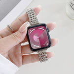 Seven-beads Steel Replacement Strap Watchband, For Apple Watch Series 7  41mm / & 6 & SE & 5 & 4 40mm, For Apple Watch Series  7  45mm / & 6 & SE & 5 & 4 44mm