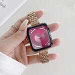 Seven-beads Steel Replacement Strap Watchband, For Apple Watch Series 7  41mm / & 6 & SE & 5 & 4 40mm, For Apple Watch Series  7  45mm / & 6 & SE & 5 & 4 44mm