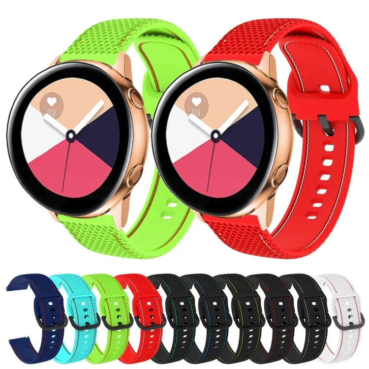 For Samsung Galaxy Watch Active 2 Two-color Stitching Silicone Replacement Strap Watchband, 20mm