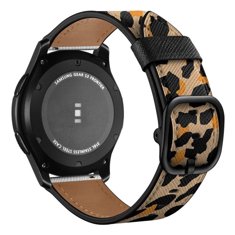 Universal Printed Leather Replacement Strap Watchband, 22mm For Xiaomi Haylou RT RS3 LS04 / LS05S, 22mm For Samsung Galaxy Watch 46mm