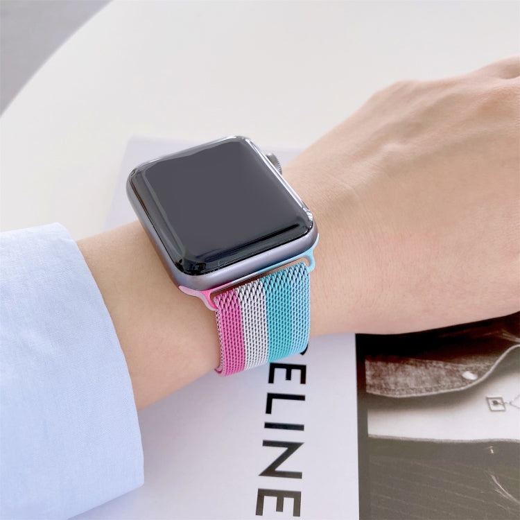 Four-colors Milanese Replacement Strap Watchband, For Apple Watch Series 7  41mm / & 6 & SE & 5 & 4 40mm, For Apple Watch Series  7  45mm / & 6 & SE & 5 & 4 44mm