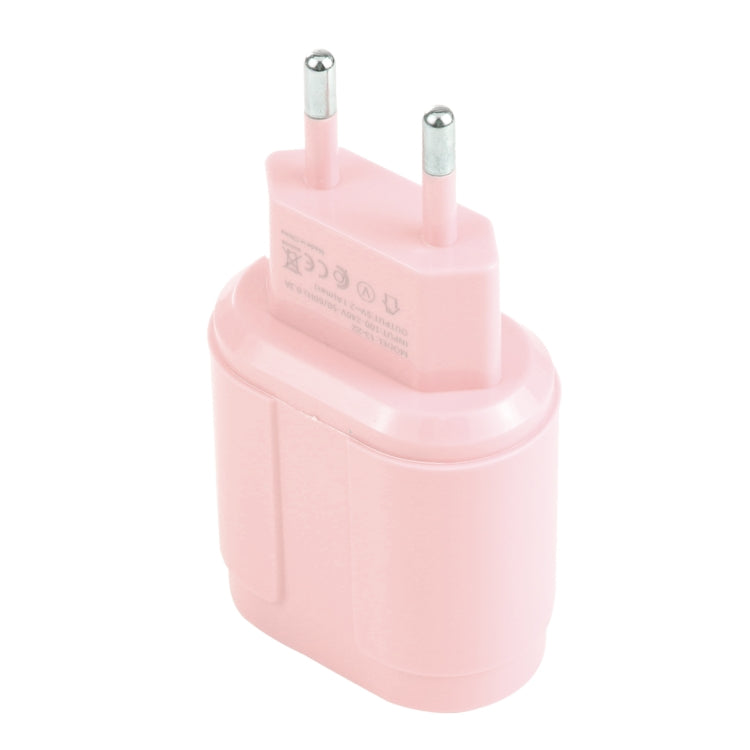 شاحن سفر مزدوج USB 2.1A ماكارون 13-22، قابس الاتحاد الأوروبي، قابس الولايات المتحدة