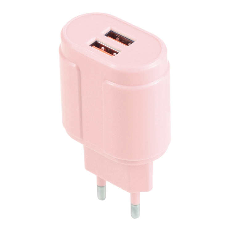 شاحن سفر مزدوج USB 2.1A ماكارون 13-22، قابس الاتحاد الأوروبي، قابس الولايات المتحدة