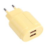 شاحن سفر مزدوج USB 2.1A ماكارون 13-22، قابس الاتحاد الأوروبي، قابس الولايات المتحدة
