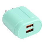 شاحن سفر مزدوج USB 2.1A ماكارون 13-22، قابس الاتحاد الأوروبي، قابس الولايات المتحدة