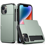 Shockproof Armor Protective Case with Slide Card Slot, For iPhone 13 mini, For iPhone 13, For iPhone 13 Pro, For iPhone 13 Pro Max