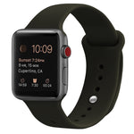 Silicone Replacement Strap Watchband For Apple Watch Series, 7 41mm / 6 & SE & 5 & 4 40mm / 3 & 2 & 1 38mm, 7 45mm / 6 & SE & 5 & 4 44mm / 3 & 2 & 1 42mm