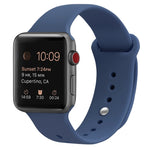 Silicone Replacement Strap Watchband For Apple Watch Series, 7 41mm / 6 & SE & 5 & 4 40mm / 3 & 2 & 1 38mm, 7 45mm / 6 & SE & 5 & 4 44mm / 3 & 2 & 1 42mm