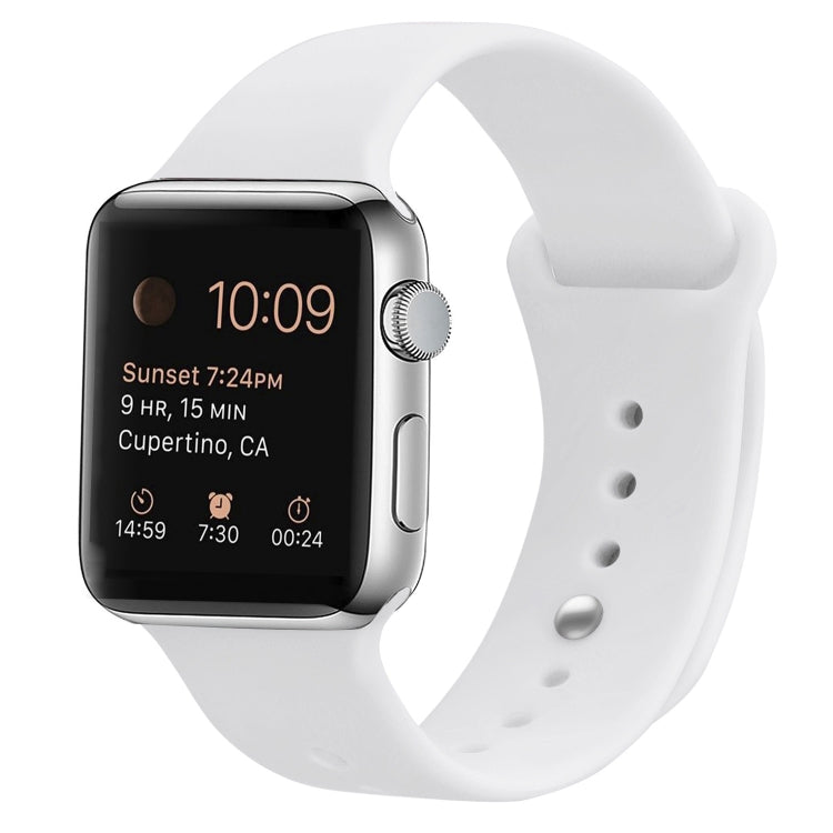 Silicone Replacement Strap Watchband For Apple Watch Series, 7 41mm / 6 & SE & 5 & 4 40mm / 3 & 2 & 1 38mm, 7 45mm / 6 & SE & 5 & 4 44mm / 3 & 2 & 1 42mm