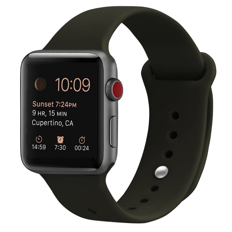 Silicone Replacement Strap Watchband For Apple Watch Series, 7 41mm / 6 & SE & 5 & 4 40mm / 3 & 2 & 1 38mm, 7 45mm / 6 & SE & 5 & 4 44mm / 3 & 2 & 1 42mm