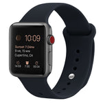 Silicone Replacement Strap Watchband For Apple Watch Series, 7 41mm / 6 & SE & 5 & 4 40mm / 3 & 2 & 1 38mm, 7 45mm / 6 & SE & 5 & 4 44mm / 3 & 2 & 1 42mm