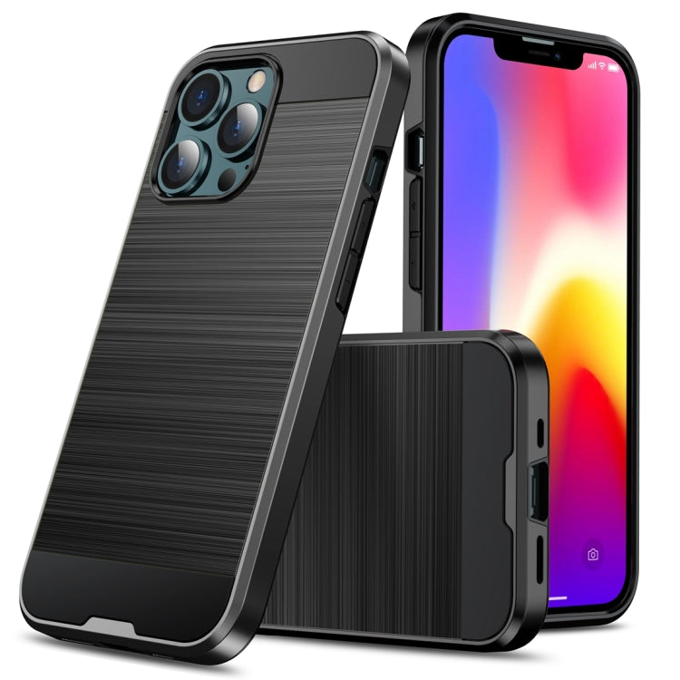Brushed Texture Carbon Fiber TPU Case, For iPhone 13 mini, For iPhone 13, For iPhone 13 Pro, For iPhone 13 Pro Max