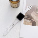 Small Waist 8-shape Reverse Buckle Leather Replacement Strap Watchband For Apple Watch Series, 7 41mm / 6 & SE & 5 & 4 40mm / 3 & 2 & 1 38mm, 7 45mm / 6 & SE & 5 & 4 44mm / 3 & 2 & 1 42mm