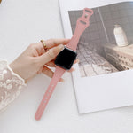 Small Waist 8-shape Reverse Buckle Leather Replacement Strap Watchband For Apple Watch Series, 7 41mm / 6 & SE & 5 & 4 40mm / 3 & 2 & 1 38mm, 7 45mm / 6 & SE & 5 & 4 44mm / 3 & 2 & 1 42mm