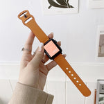 8-shape Buckle Retro Leather Replacement Strap Watchband For Apple Watch Series, 7 41mm / 6 & SE & 5 & 4 40mm / 3 & 2 & 1 38mm, 7 45mm / 6 & SE & 5 & 4 44mm / 3 & 2 & 1 42mm