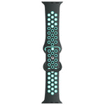 Butterfly Buckle Dual-tone Liquid Silicone Replacement Watchband For Apple Watch Series, 7 41mm / 6 & SE & 5 & 4 40mm / 3 & 2 & 1 38mm, 7 45mm / 6 & SE & 5 & 4 44mm / 3 & 2 & 1 42mm