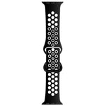 Butterfly Buckle Dual-tone Liquid Silicone Replacement Watchband For Apple Watch Series, 7 41mm / 6 & SE & 5 & 4 40mm / 3 & 2 & 1 38mm, 7 45mm / 6 & SE & 5 & 4 44mm / 3 & 2 & 1 42mm