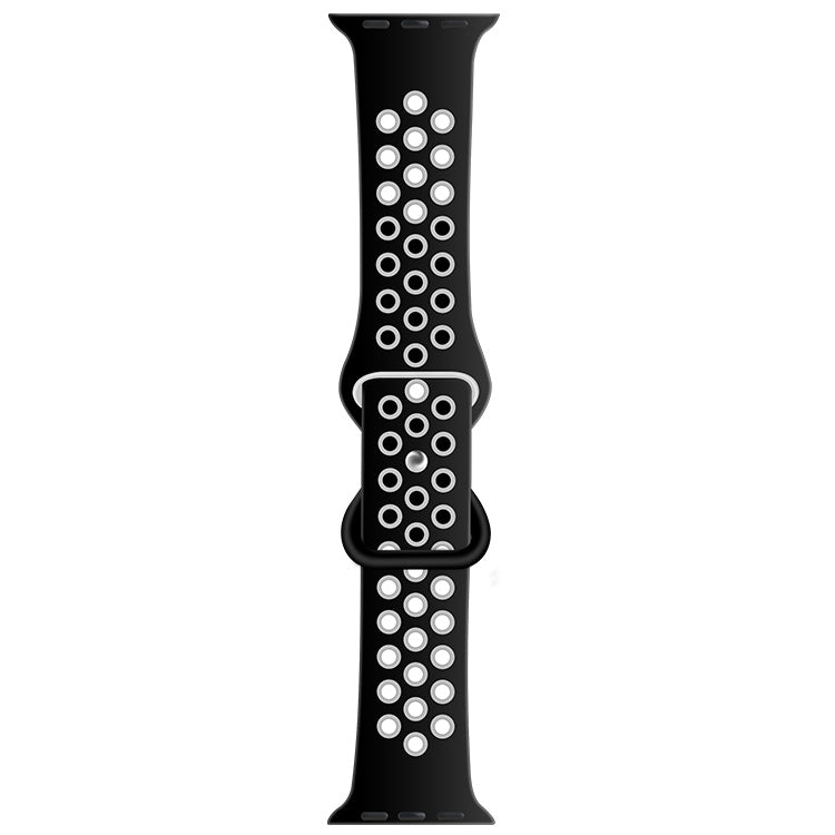 Butterfly Buckle Dual-tone Liquid Silicone Replacement Watchband For Apple Watch Series, 7 41mm / 6 & SE & 5 & 4 40mm / 3 & 2 & 1 38mm, 7 45mm / 6 & SE & 5 & 4 44mm / 3 & 2 & 1 42mm