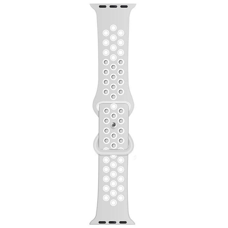 Butterfly Buckle Dual-tone Liquid Silicone Replacement Watchband For Apple Watch Series, 7 41mm / 6 & SE & 5 & 4 40mm / 3 & 2 & 1 38mm, 7 45mm / 6 & SE & 5 & 4 44mm / 3 & 2 & 1 42mm