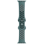 Butterfly Buckle Dual-tone Liquid Silicone Replacement Watchband For Apple Watch Series, 7 41mm / 6 & SE & 5 & 4 40mm / 3 & 2 & 1 38mm, 7 45mm / 6 & SE & 5 & 4 44mm / 3 & 2 & 1 42mm