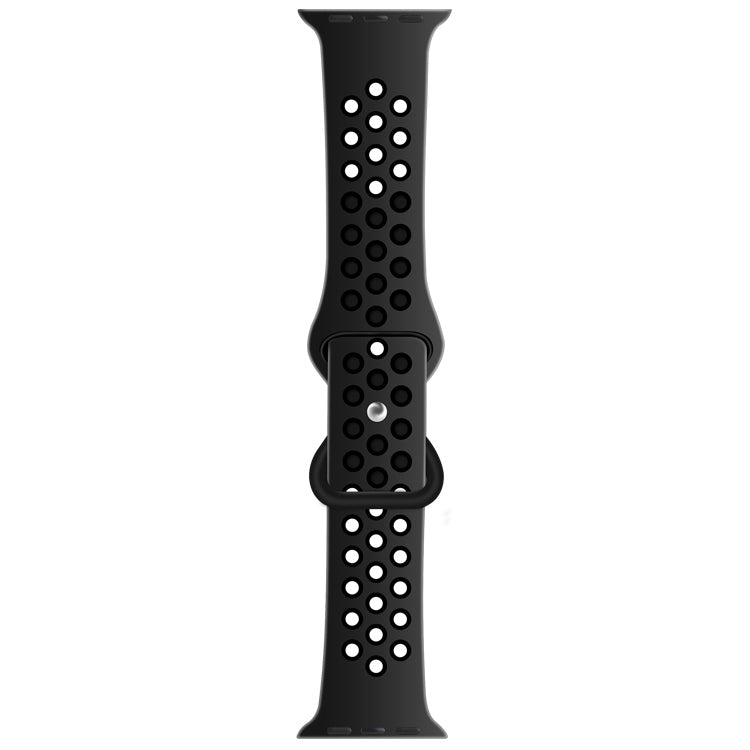 Butterfly Buckle Dual-tone Liquid Silicone Replacement Watchband For Apple Watch Series, 7 41mm / 6 & SE & 5 & 4 40mm / 3 & 2 & 1 38mm, 7 45mm / 6 & SE & 5 & 4 44mm / 3 & 2 & 1 42mm