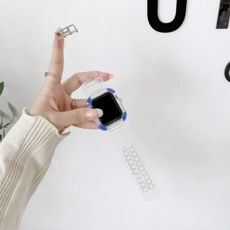 سوار ساعة بديل بتباين ألوان مدمج لسلسلة Apple Watch، 7 مقاس 41مم / 6 و SE و 5 و 4 مقاس 40مم / 3 و 2 و 1 مقاس 38مم، 7 مقاس 45مم / 6 و SE و 5 و 4 مقاس 44مم / 3 و 2 و 1 مقاس 42مم