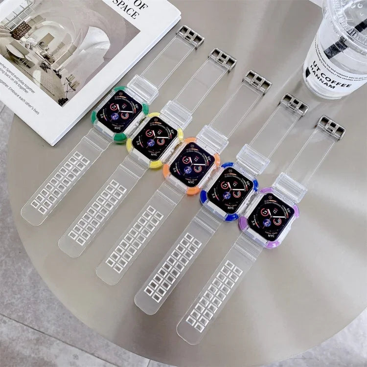 سوار ساعة بديل بتباين ألوان مدمج لسلسلة Apple Watch، 7 مقاس 41مم / 6 و SE و 5 و 4 مقاس 40مم / 3 و 2 و 1 مقاس 38مم، 7 مقاس 45مم / 6 و SE و 5 و 4 مقاس 44مم / 3 و 2 و 1 مقاس 42مم