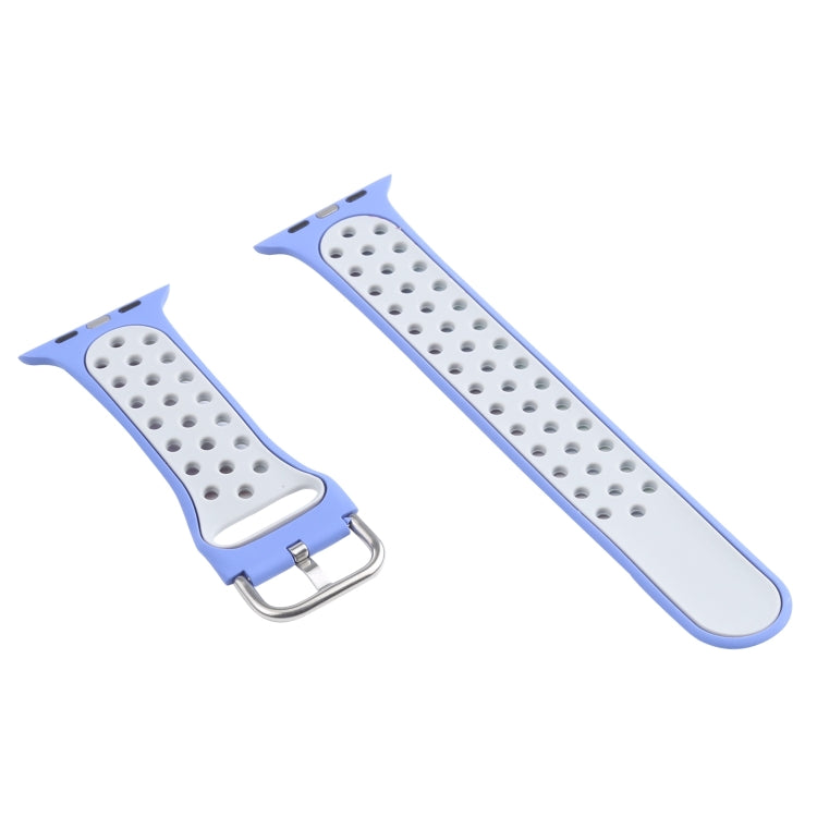 Metal Buckle Silicone Replacement Watchband For Apple Watch Series, 7 41mm / 6 & SE & 5 & 4 40mm / 3 & 2 & 1 38mm, 7 45mm / 6 & SE & 5 & 4 44mm / 3 & 2 & 1 42mm