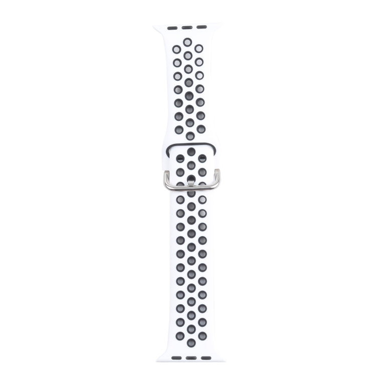 Metal Buckle Silicone Replacement Watchband For Apple Watch Series, 7 41mm / 6 & SE & 5 & 4 40mm / 3 & 2 & 1 38mm, 7 45mm / 6 & SE & 5 & 4 44mm / 3 & 2 & 1 42mm