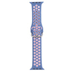 Metal Buckle Silicone Replacement Watchband For Apple Watch Series, 7 41mm / 6 & SE & 5 & 4 40mm / 3 & 2 & 1 38mm, 7 45mm / 6 & SE & 5 & 4 44mm / 3 & 2 & 1 42mm