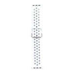 Metal Buckle Silicone Replacement Watchband For Apple Watch Series, 7 41mm / 6 & SE & 5 & 4 40mm / 3 & 2 & 1 38mm, 7 45mm / 6 & SE & 5 & 4 44mm / 3 & 2 & 1 42mm