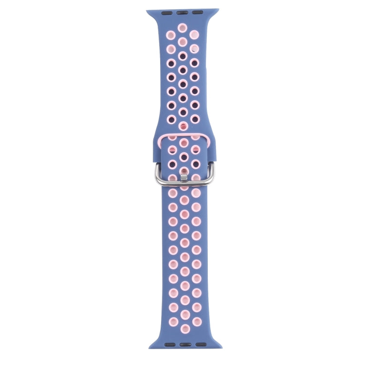 Metal Buckle Silicone Replacement Watchband For Apple Watch Series, 7 41mm / 6 & SE & 5 & 4 40mm / 3 & 2 & 1 38mm, 7 45mm / 6 & SE & 5 & 4 44mm / 3 & 2 & 1 42mm