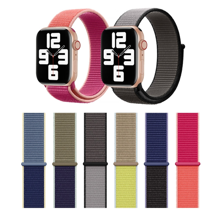Color Matching Nylon Watchband, For Apple Watch Series 7 41mm / 6 & SE & 5 & 4 40mm / 3 & 2 & 1 38mm, For Apple Watch Series 8&7 41mm / SE 2&6&SE&5&4 40mm / 3&2&1 38mm, For Apple Watch Series 7 45mm / 6 & SE & 5 & 4 44mm / 3 & 2 & 1 42mm               ...