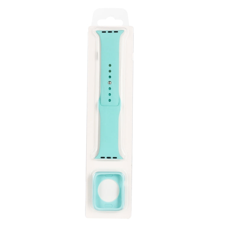 طقم حزام ساعة بديل من السيليكون + غطاء حماية للساعة، لسلسلة Apple Watch 3 & 2 & 1 مقاس 38mm، لسلسلة Apple Watch 3 & 2 & 1 مقاس 42mm